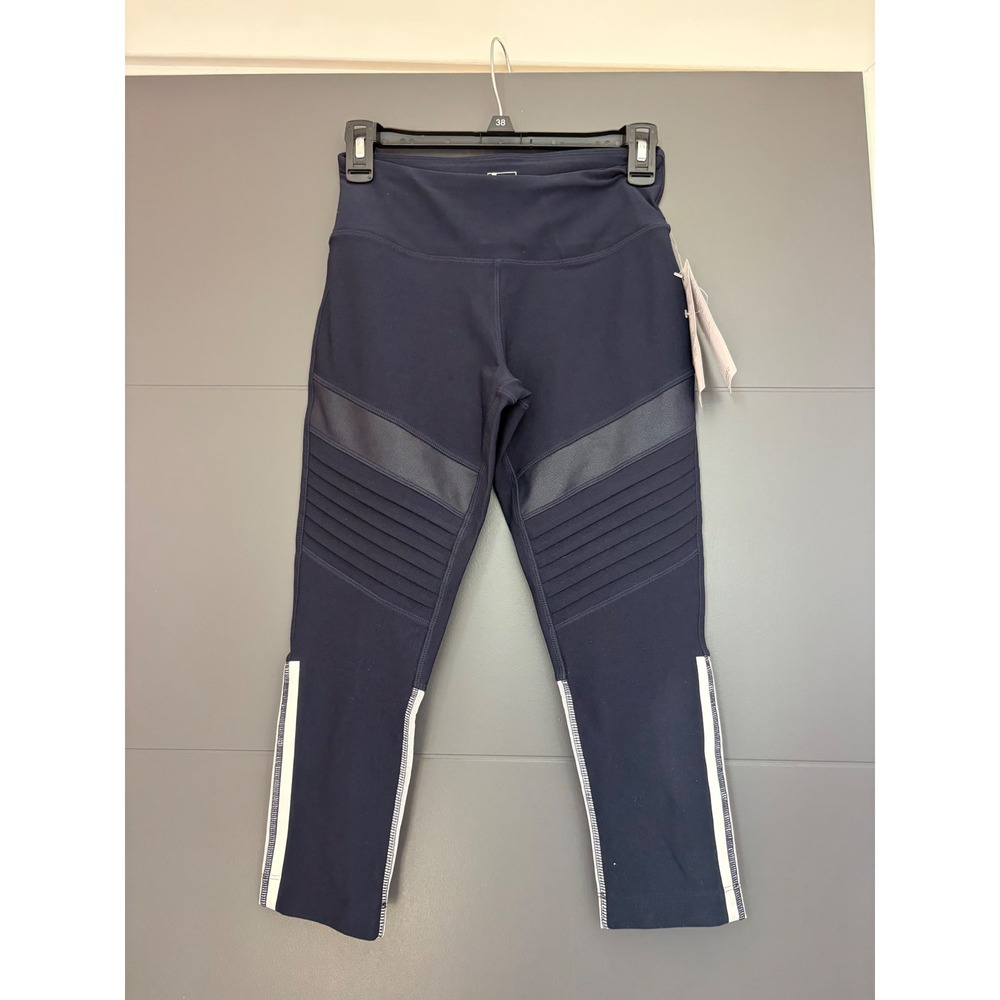 Mondetta Navy Blue Moto Pleat Detail Training Capri Leggings XS NWT TJXPFR7LB